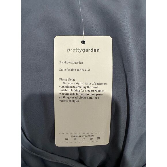 Pretty Garden Women's Size XL Scoop Neck Sleeveless Drape‎ Dress Gray NWT - Picture 4 of 5